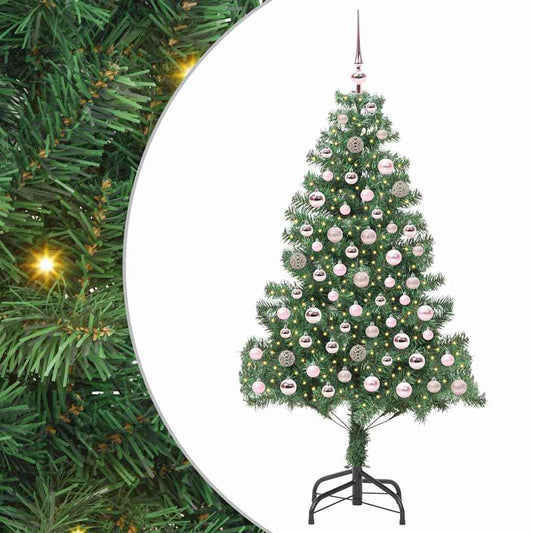 Albero di Natale con 300 LED e supporto, verde, 180 cm, PVC