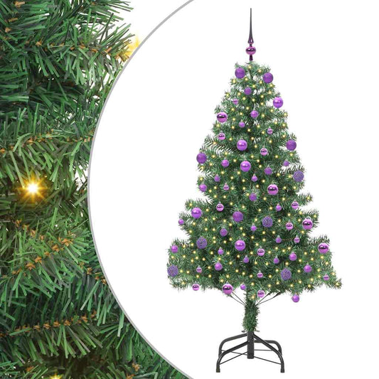 Albero di Natale con 300 LED e supporto, verde, 210 cm, PVC