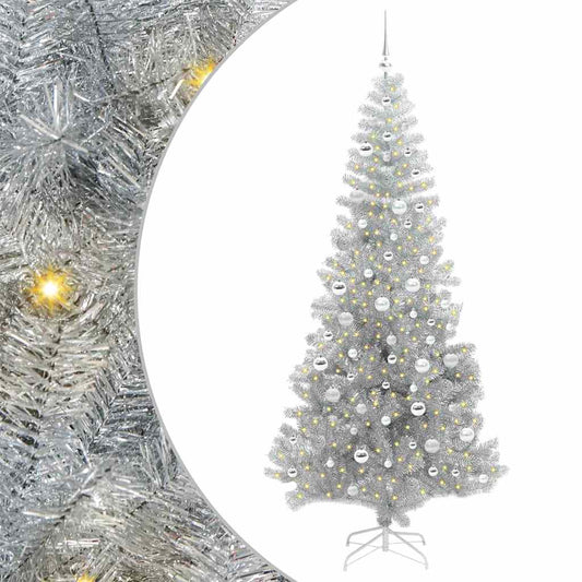 Albero di Natale con 300 LED con supporto argento 210 cm pet