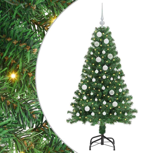 Künstlicher Weihnachtsbaum mit 150 LEDs mit Ständer Grün 150 cm