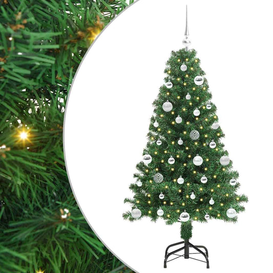 Künstlicher Weihnachtsbaum mit 150 LEDs mit Ständer Grün 150 cm