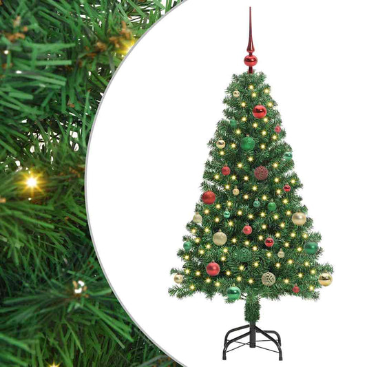 Künstlicher Weihnachtsbaum mit 150 LEDs mit Ständer Grün 150 cm