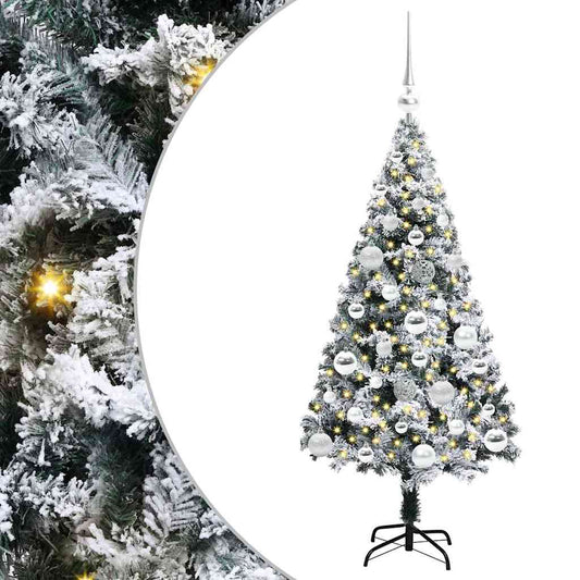 Künstlicher Weihnachtsbaum mit 150 LEDs mit Ständer Weiß 120 cm