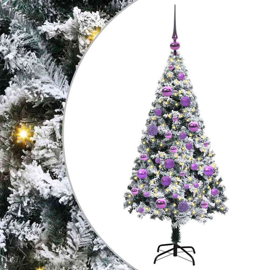 Künstlicher Weihnachtsbaum mit 150 LEDs mit Ständer Weiß 120 cm