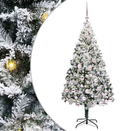 Künstlicher Weihnachtsbaum mit 300 LEDs mit Ständer Weiß 180 cm