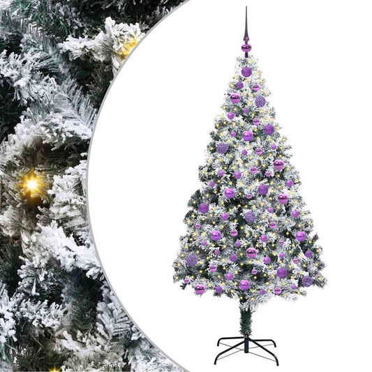 Künstlicher Weihnachtsbaum mit 300 LEDs mit Ständer Weiß 180 cm