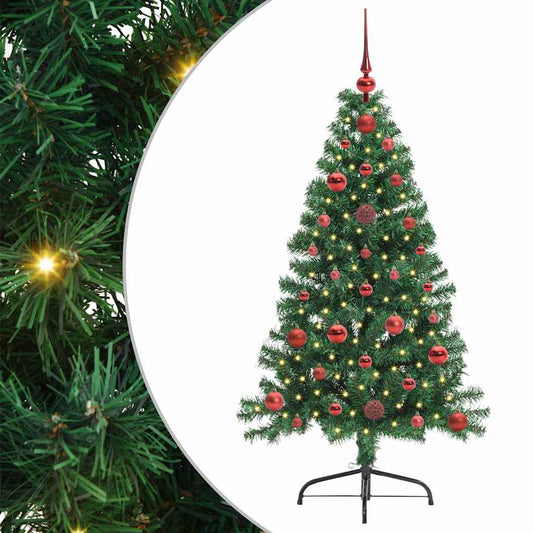Künstlicher vorbeleuchteter Weihnachtsbaum Grün 120 cm PVC