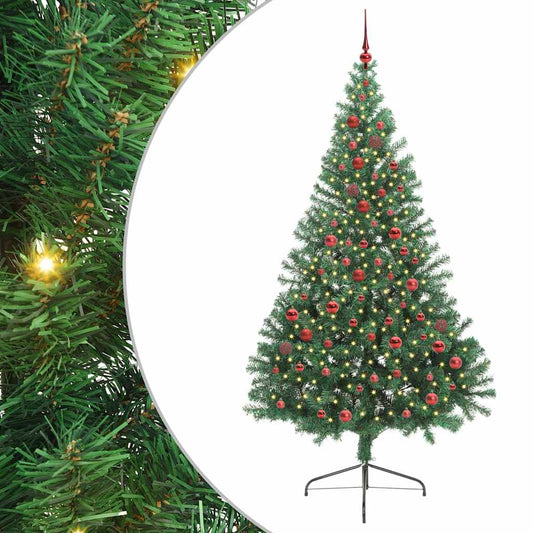Künstlicher vorbeleuchteter Weihnachtsbaum Grün 210 cm PVC