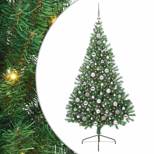 Künstlicher vorbeleuchteter Weihnachtsbaum Grün 210 cm PVC