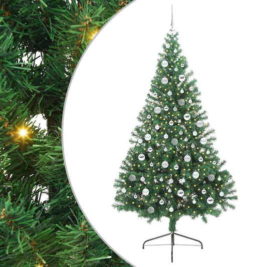 Künstlicher vorbeleuchteter Weihnachtsbaum Grün 210 cm PVC