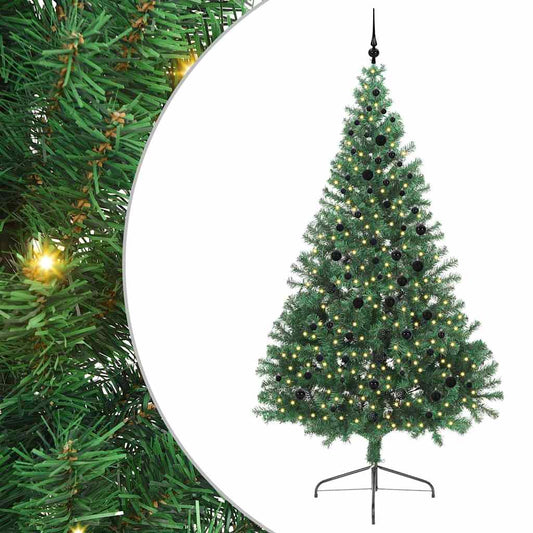 Künstlicher vorbeleuchteter Weihnachtsbaum Grün 240 cm PVC