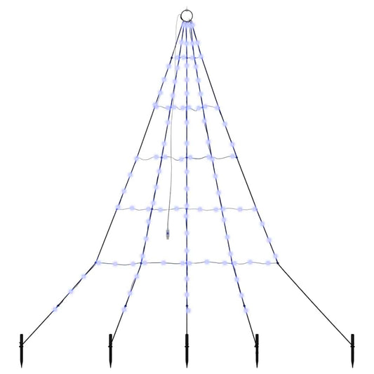 LED Weihnachtsbaum mit Erdspießen Blau 182 cm Metall