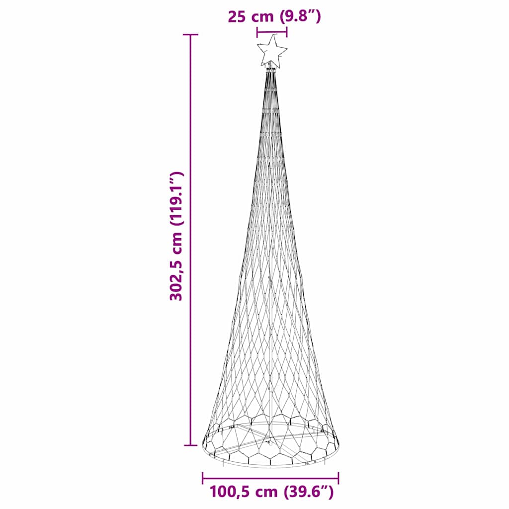 LED-Weihnachtsbaum mit 355 LEDs Kaltweiß 184,5 cm Metall