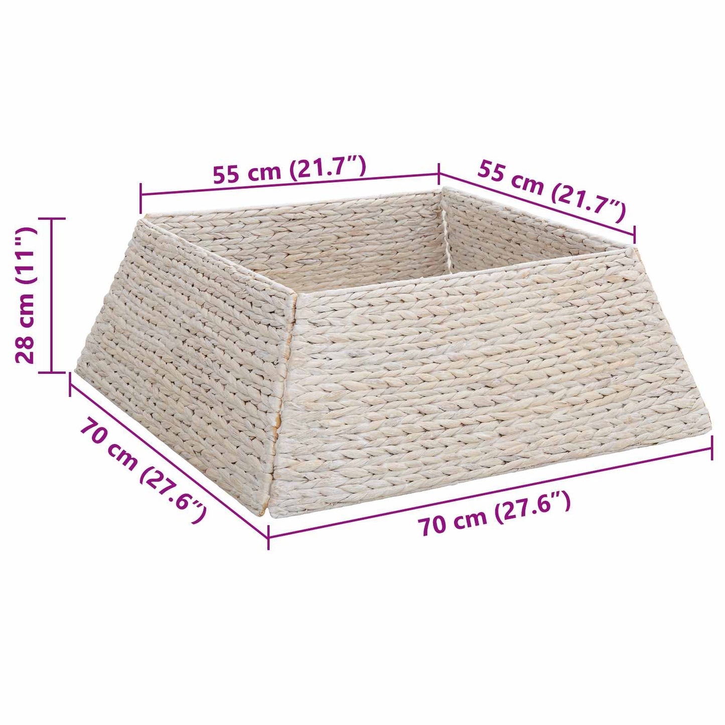 Weihnachtsbaumkragen Weiß 70 x 70 x 28 cm Wasserhyazinthe