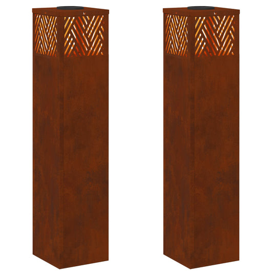 Solar LED Weg Licht 2 pcs Bronze Wetterfeststahl