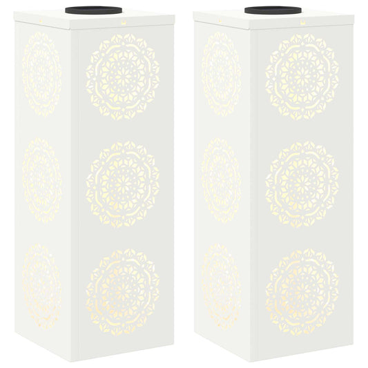 Solar LED Weg Licht 2 pcs Weiß Kalt gewalzter Stahl