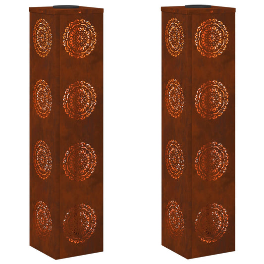 Solar LED Weg Licht 2 pcs Cortenstahl Cortenstahl