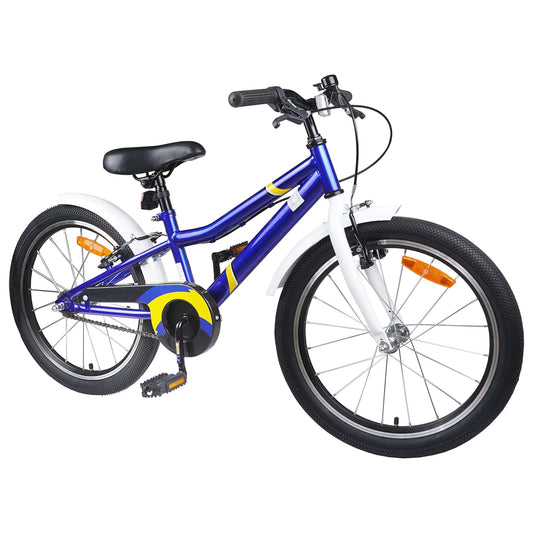Kinderfahrrad 22 Zoll für 7-12 Jahre alt Blau Weiß