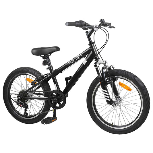 Kids Mountain Bike 20 Zoll 6-Speed für 5-8 Jahre alt Schwarz