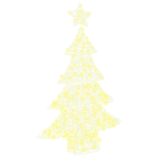 Albero di Natale con 100 LED bianco caldo, 120 cm, acrilico