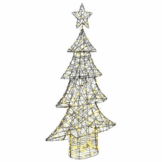 Albero di Natale con 160 LED bianco caldo, 150 cm, rattan