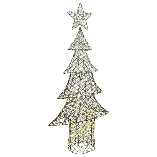 Albero di Natale con 240 LED bianco caldo, 180 cm, rattan