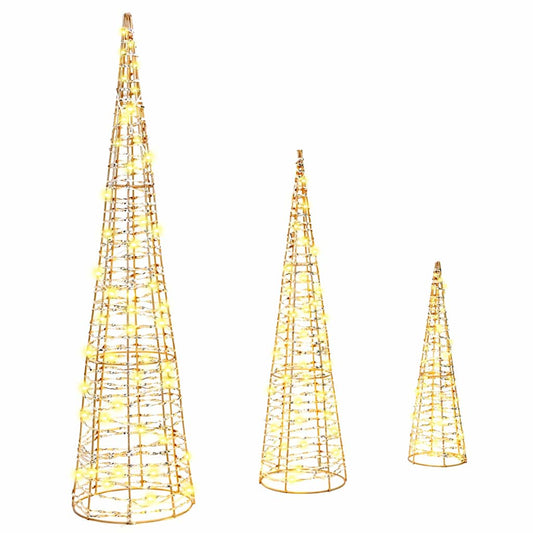Weihnachtsbaum mit 90 LEDs 3 pcs Warmweiß 20 x 20 x 80 cm PET