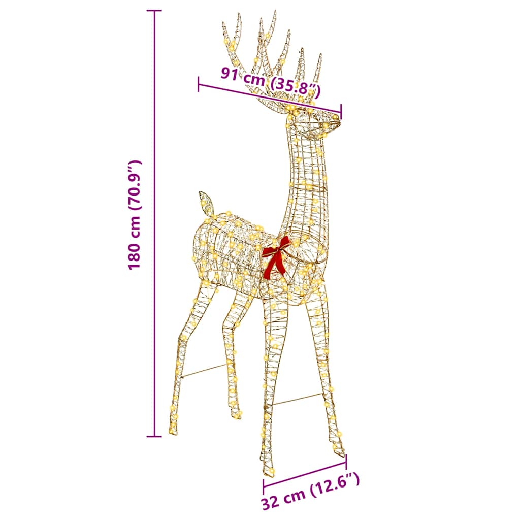 3D Rentier mit 250 LEDs Warmweiß 180 cm Haustier