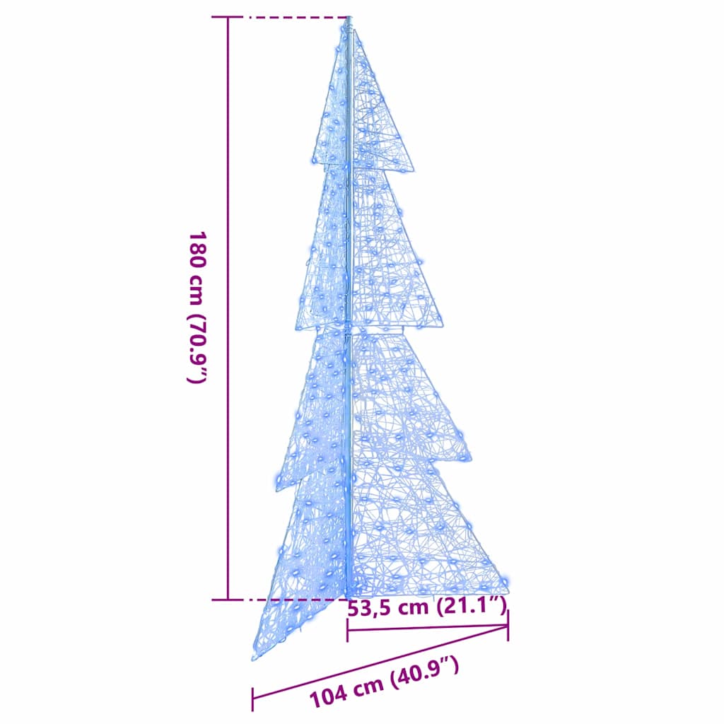 Weihnachtsbaum mit 240 LEDs Blau 180 cm Acryl