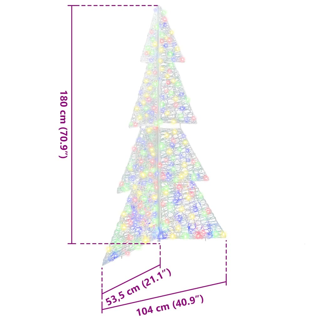 Albero di Natale con 240 LED, multicolore, 180 cm, acrilico