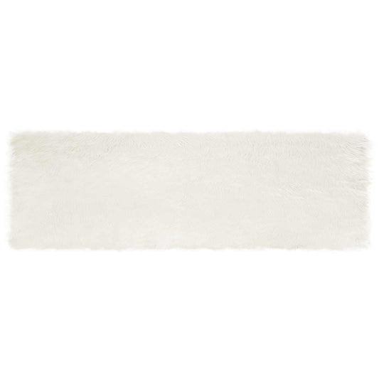 Kunstschaffell Teppich Tafalla Weiß 80 x 250 cm Polyester