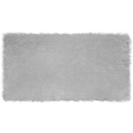 Kunstschaffell Teppich Tafalla Grau 80 x 150 cm Polyester