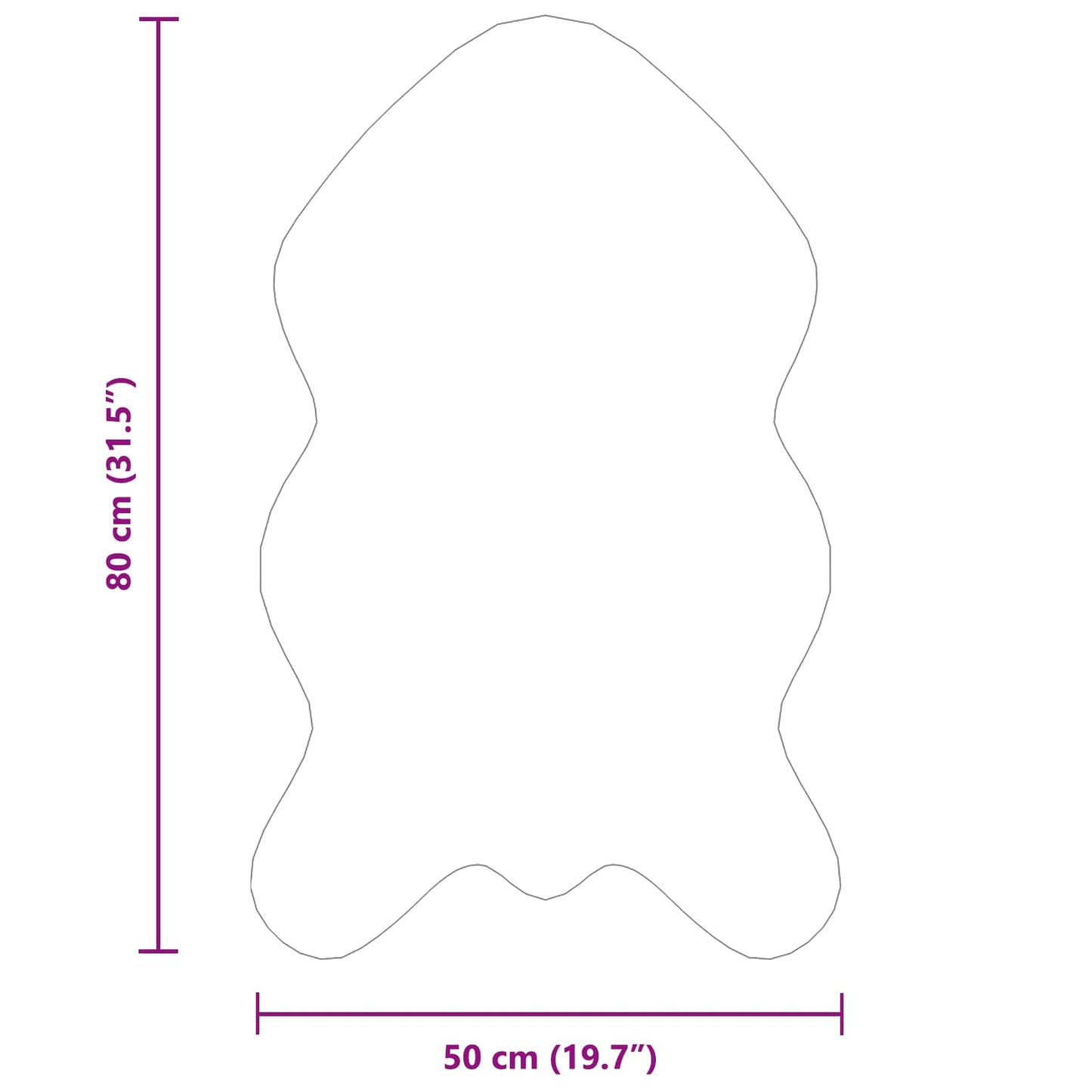 Kunstfell Hasen Teppich Olite Weiß 50 x 80 cm Polyester