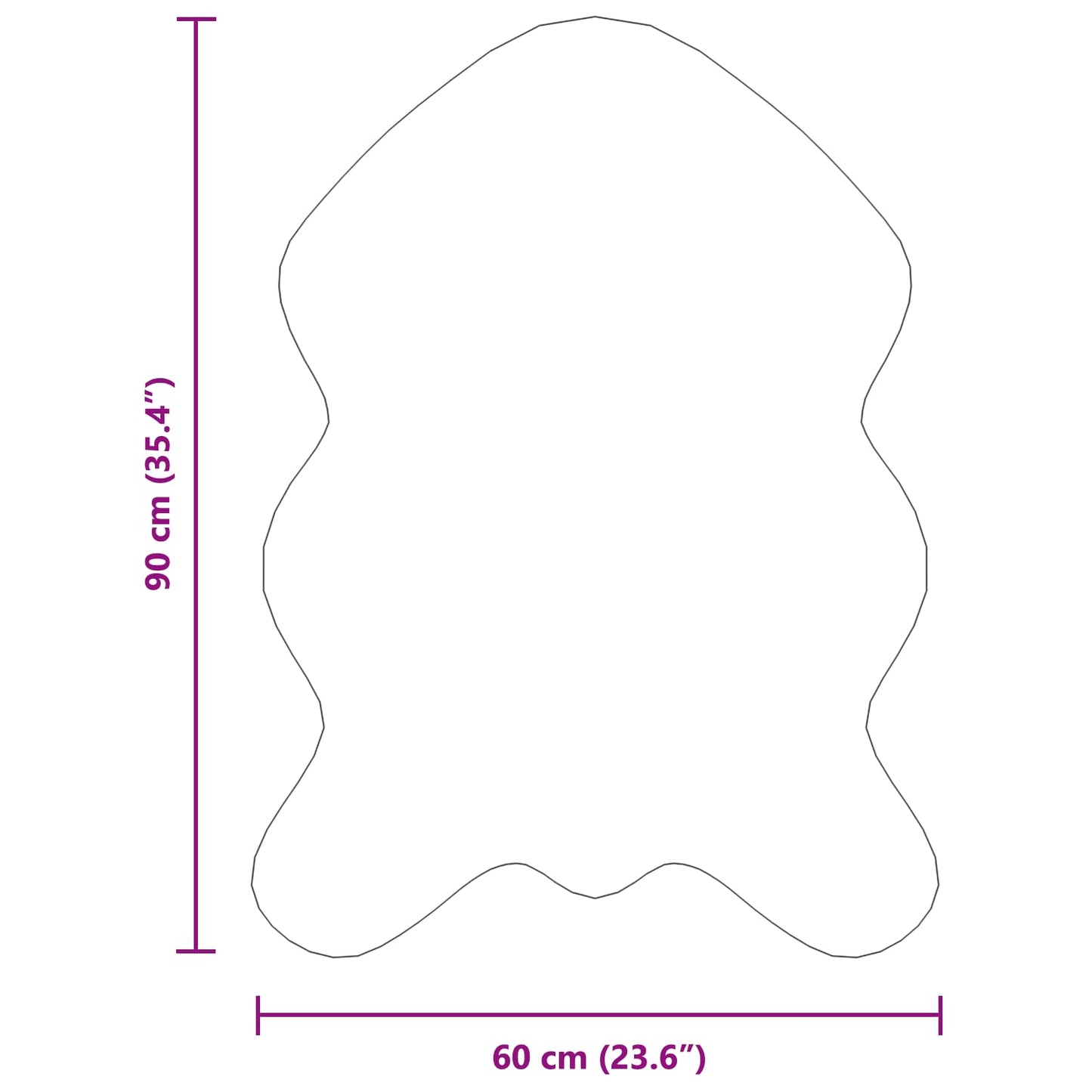 Kunstfell Hasen Teppich Olite Creme 60 x 90 cm Polyester