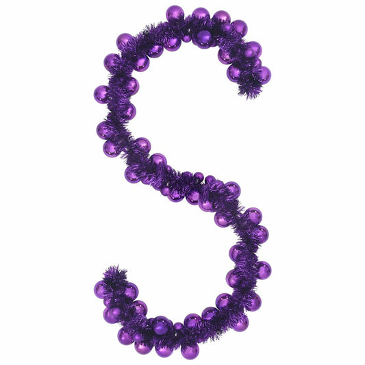 Ghirlanda di palline di Natale, viola, 186 cm, polistirolo