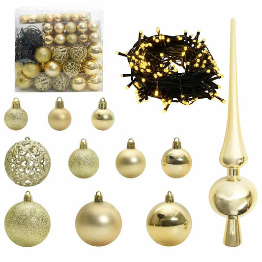 Weihnachtskugel-Set mit 300 LEDs 120 pcs Gold Kunststoff