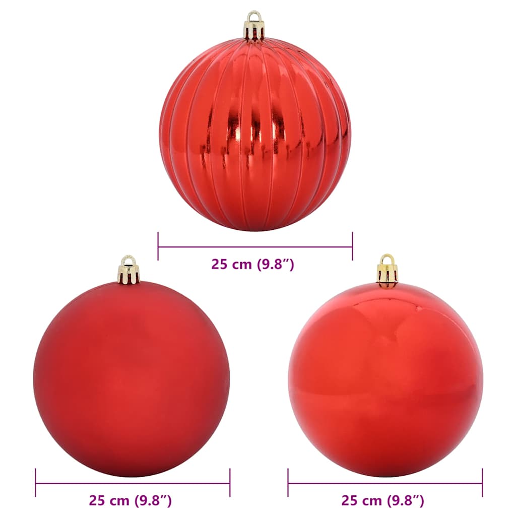 Weihnachtskugel-Set 3 pcs Rot Kunststoff