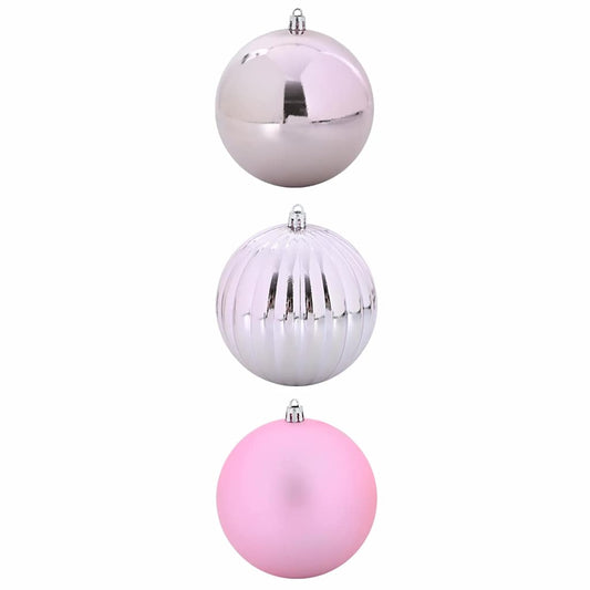 Weihnachtskugel-Set 3 pcs Rosa Kunststoff