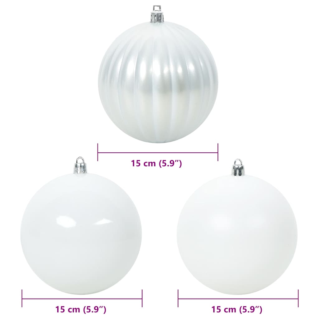 Set di palline di Natale, 9 pezzi, bianco
