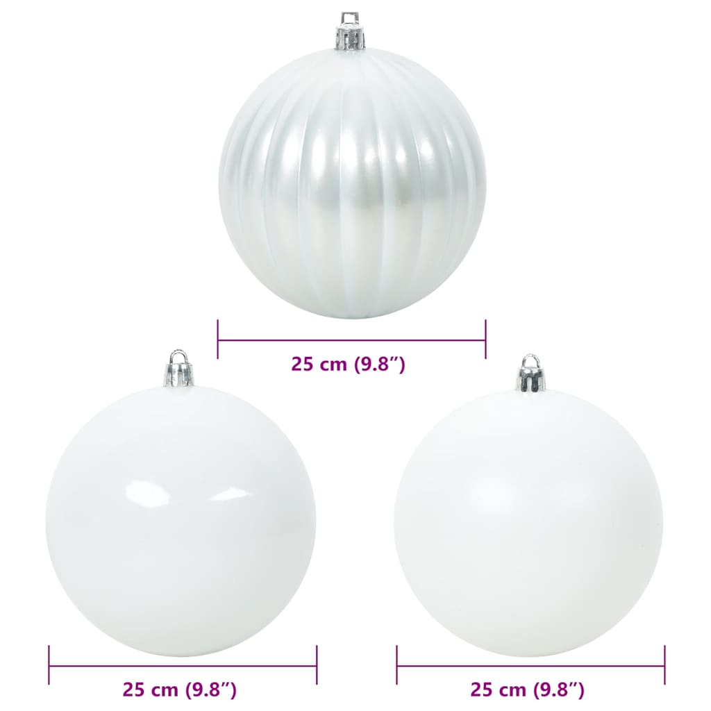Set di palline di Natale, 3 pezzi, bianco