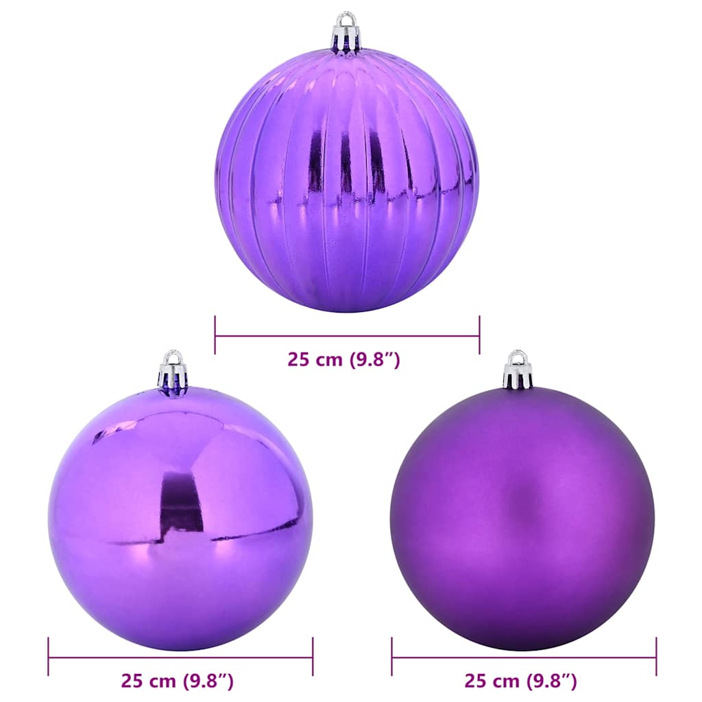 Weihnachtskugel-Set 3 pcs Lila Kunststoff