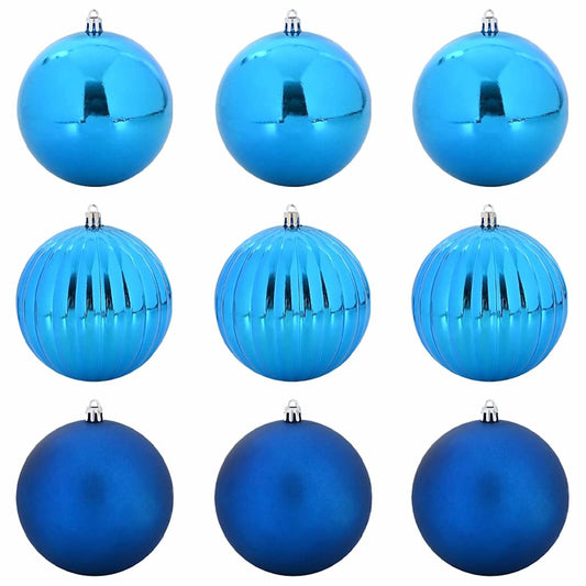 Weihnachtskugel-Set 9 pcs Blau Kunststoff