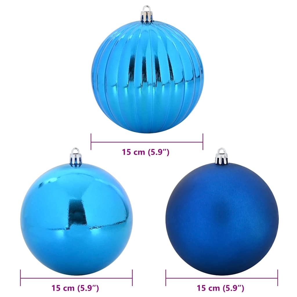 Weihnachtskugel-Set 9 pcs Blau Kunststoff