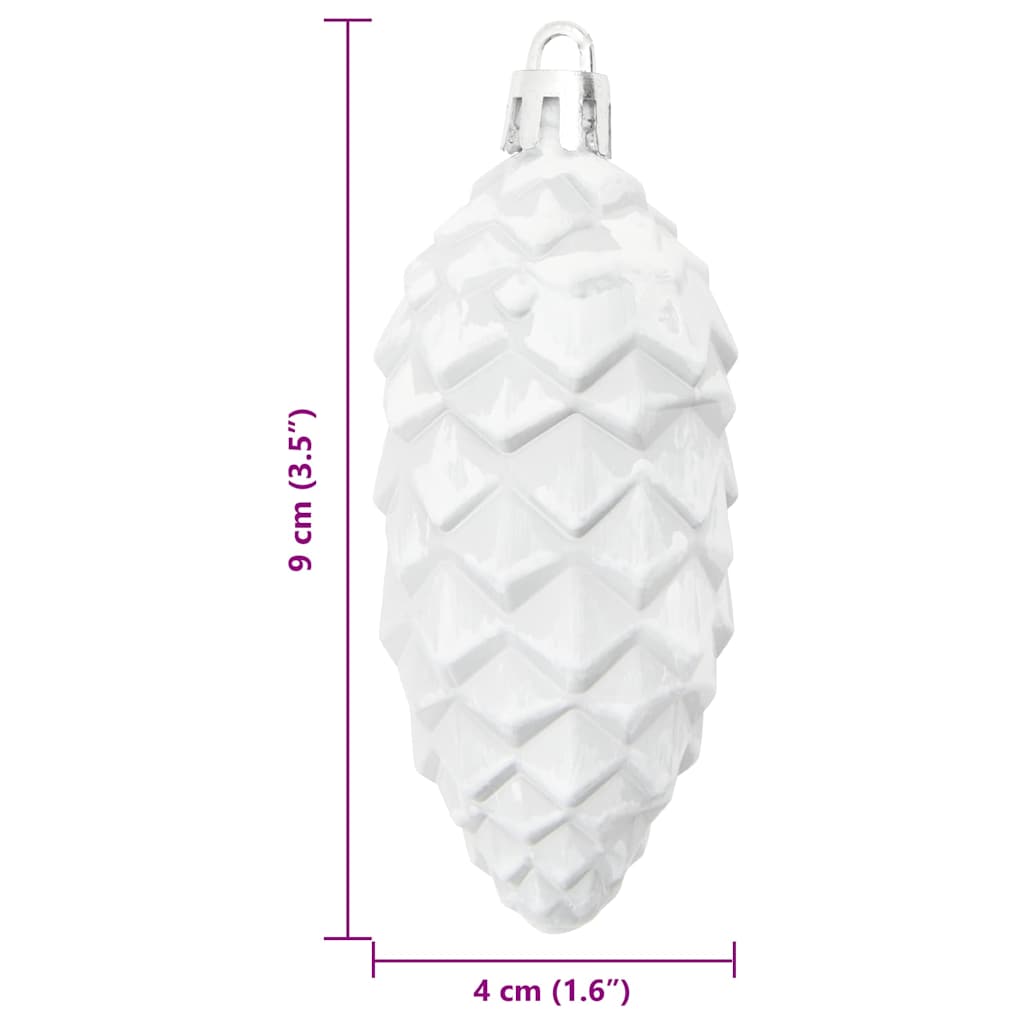 Christmas Pine Cone Ball 40 pcs Weiß Kunststoff