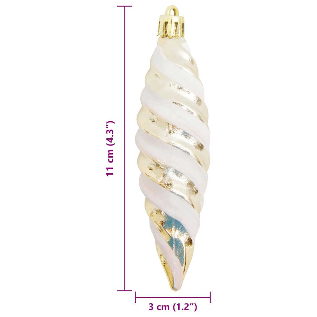 Christmas Spiral Shape Ball 40 pcs Champagner Kunststoff