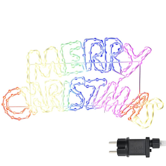 Insegna natalizia con 240 LED, multicolore, 100 x 50 cm, PVC