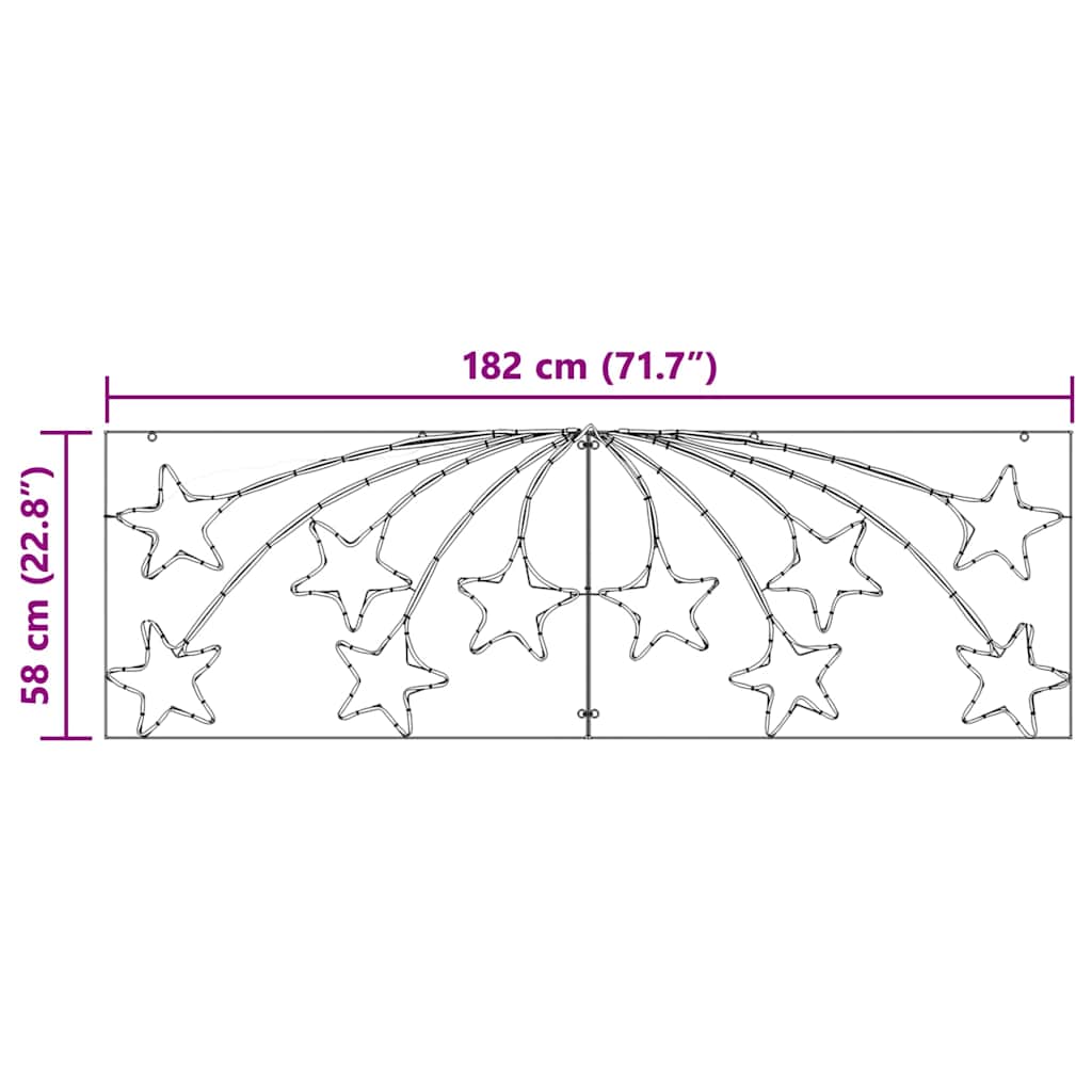 Weihnachtsstern mit 432 LEDs Mehrfarbig 180 x 57 cm PVC