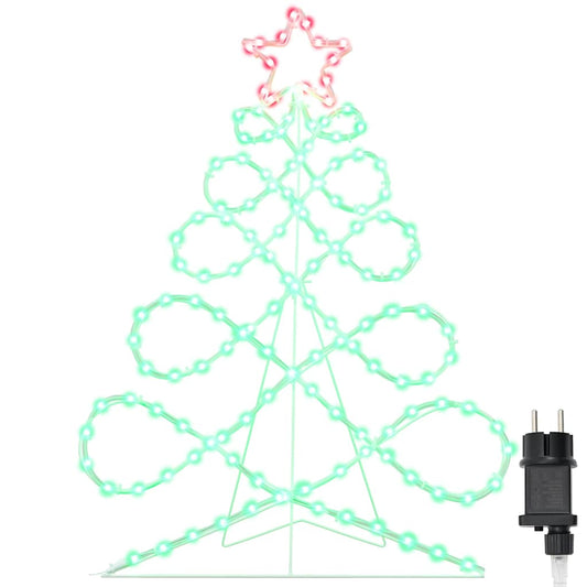 Albero di Natale luminoso a forma di albero, multicolore, 80 x 56 cm, PVC