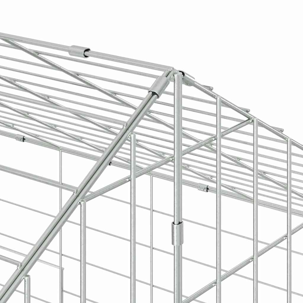 Hasenkäfig Silber 400 x 78 x 78 cm Verzinkter Stahl