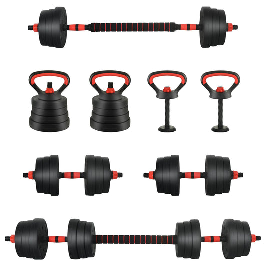 4-in-1 Kurzhantel Langhantel Kettlebell Set 20kg 20kg